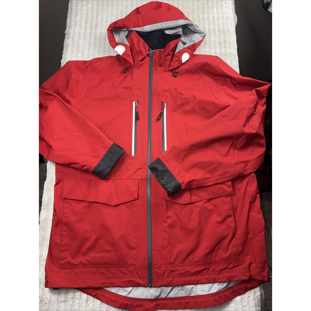 Alaskan Hardgear Duluth Trading Men M Stormwall Rain Coat Wading Jacket Red NWOT